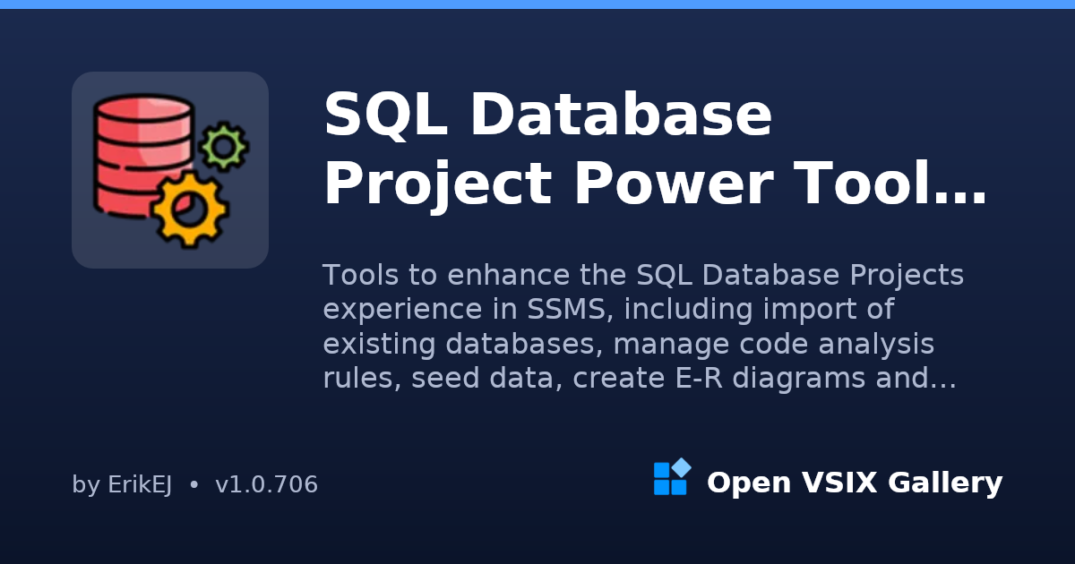 SQL Database Project Power Tools for SSMS